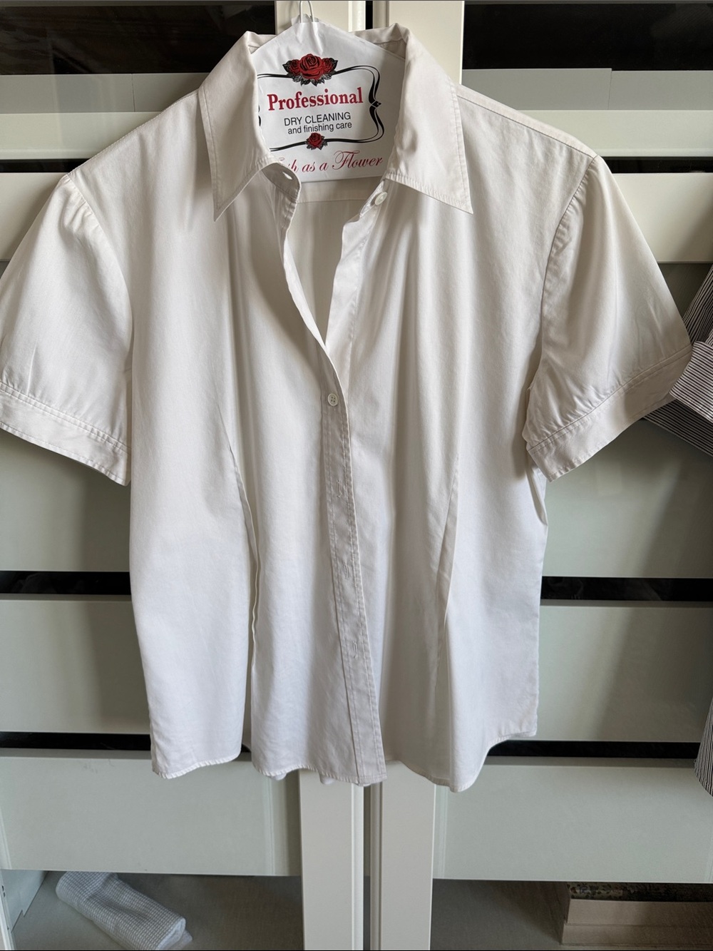 Theory White Short-Sleeve Cotton Button-Down Shirt